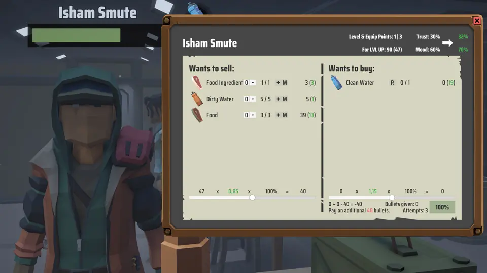 Trading screen